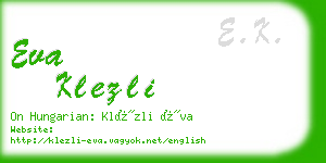 eva klezli business card